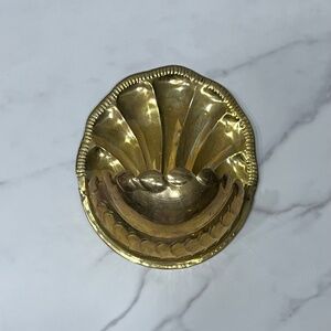 Vintage Solid Brass Wall Pocket Planter Hollywood Regency Mid Century Modern